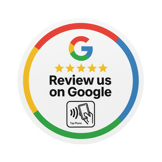 NFC smart tag for NFC Smart Review Sticker | NFC Google Review Stickers, 1 Inch Round, Waterproof Smart Labels for Business Feedback by tappyNFC Official